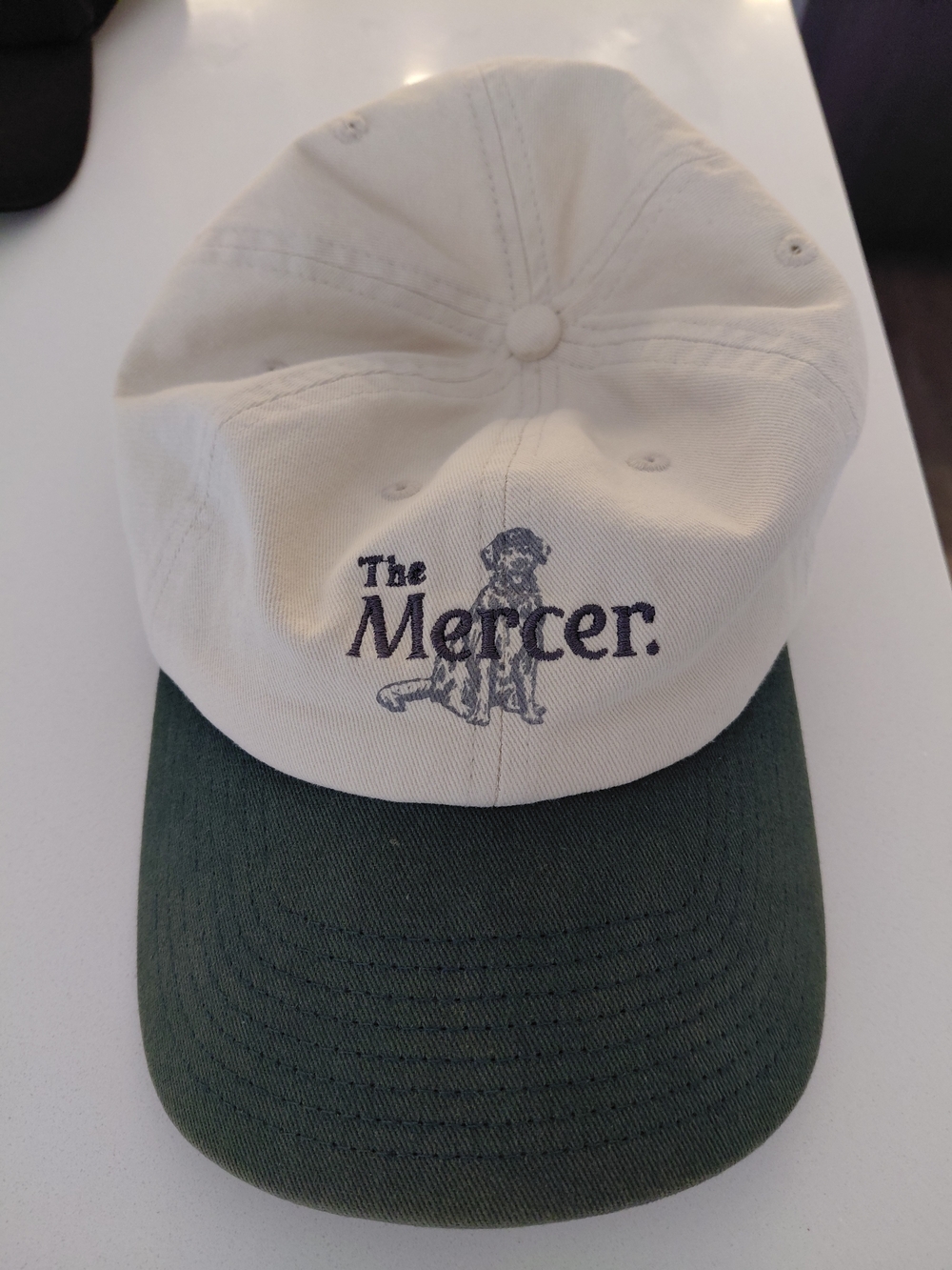 The MERCER two-Tone Baseball Cap - White and Forest Green